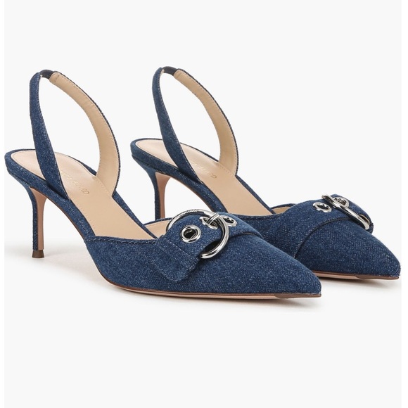 New Veronica Beard Roxy Slingback Pointed Toe Pump in denim blue Size: 6 - Picture 1 of 5